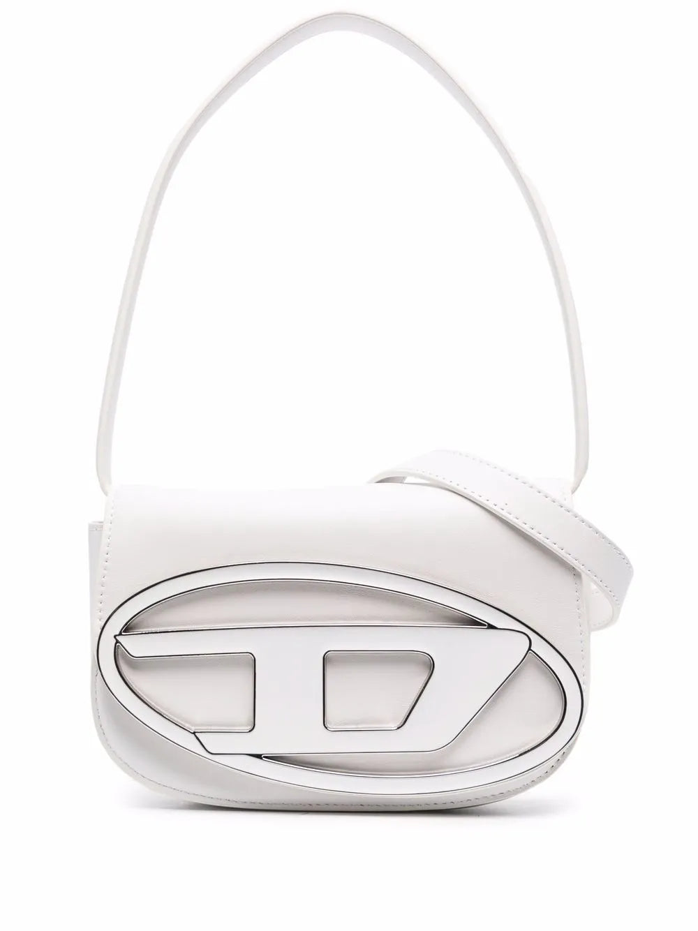 Premium White Leather Shoulder Bag with Extra Strap