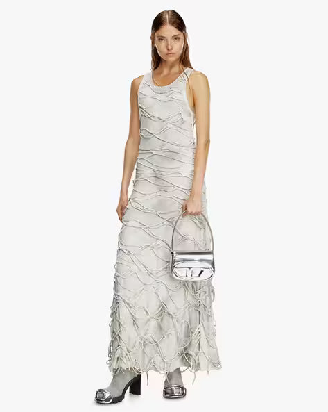 Premium Silver Leather Shoulder Bag with Extra Strap