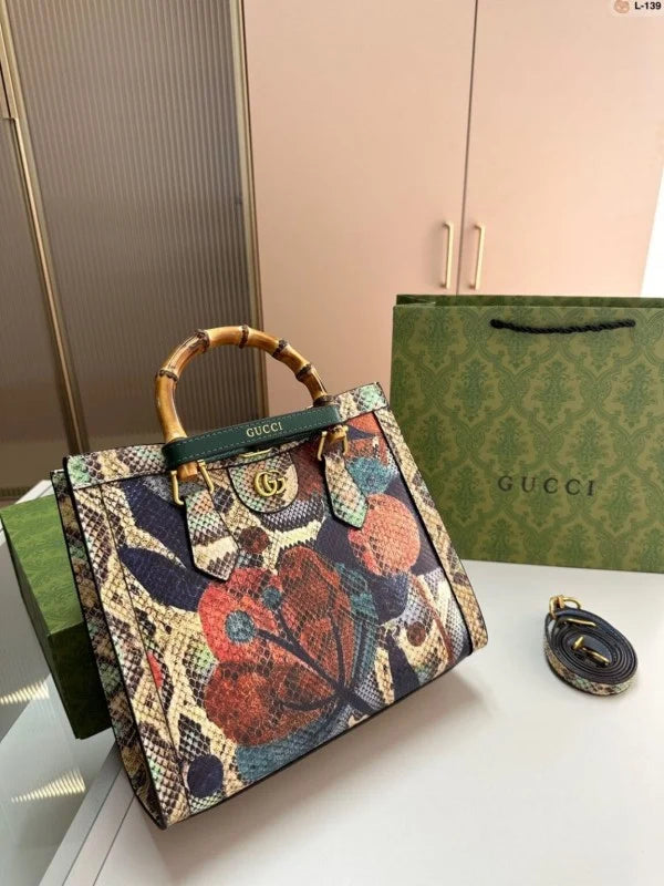 Premium Python-Texture Tote Bag with Magnetic Box Dust Bag - 531