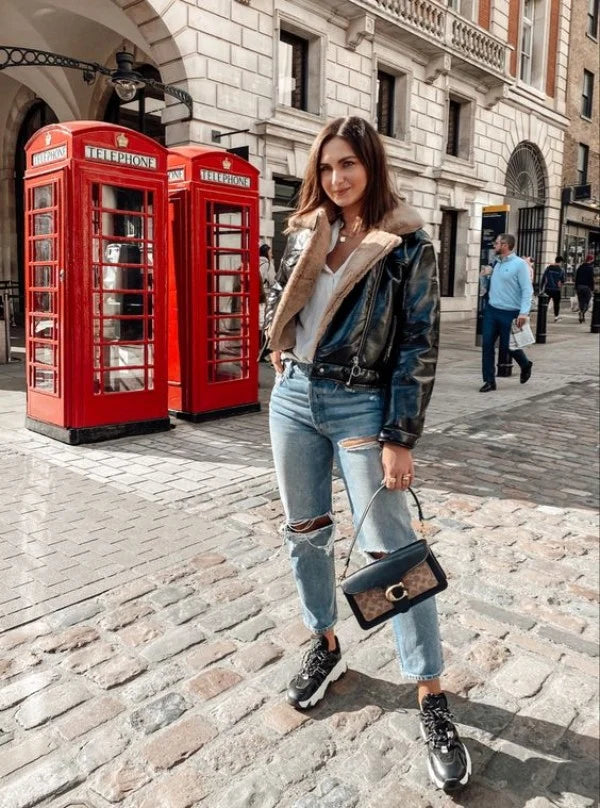 Premium Printed Black Shoulder Bag with Box Dust Bag - 244