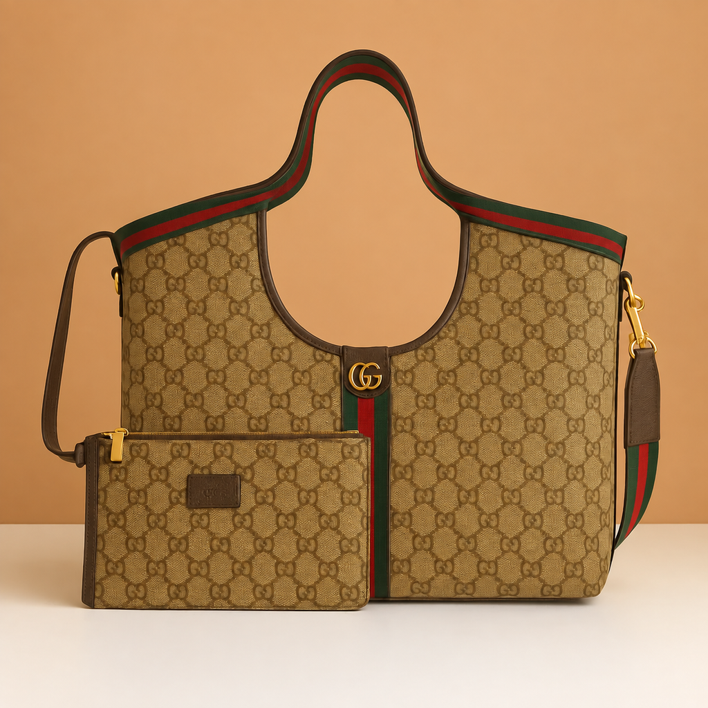 Premium Medium Canvas Hobo Bag with Matching Pouch