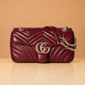 Premium Burgundy Quilted Shoulder &amp; Sling Bag with Gold-Tone Chain
