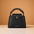 Premium Black Leather Bag with Box, Dust Bag Extra Shoulder Strap