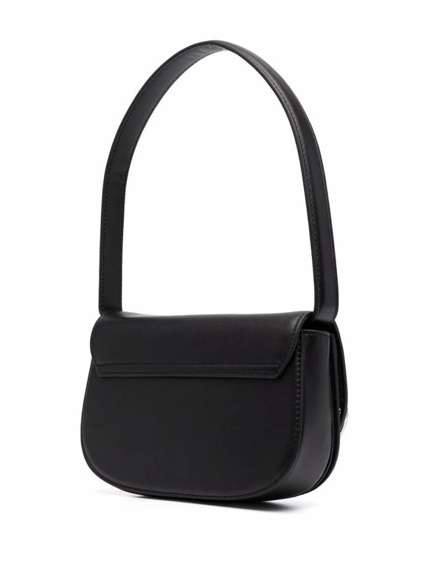 Premium Black Leather Shoulder Bag with Extra Strap