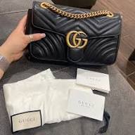 Premium Black Shoulder Bag with Gold-Tone Chain